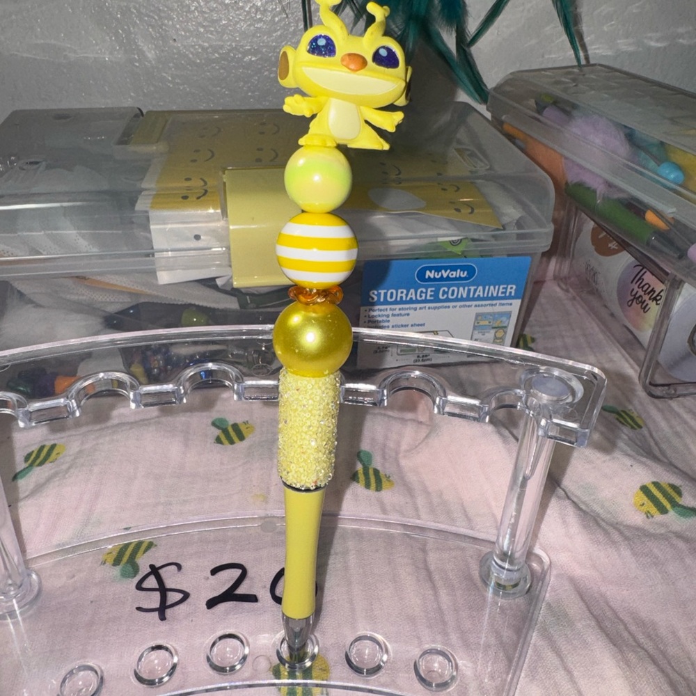 Yellow stitch and yellow beads